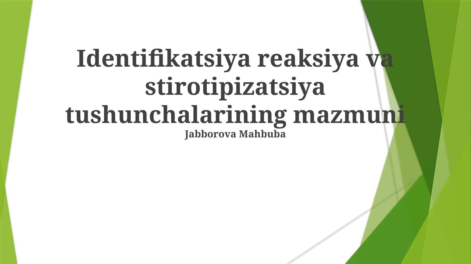 Identifikatsiya Reaksiyasi va Stereotiplar O'rtasidagi Aloqalar 1