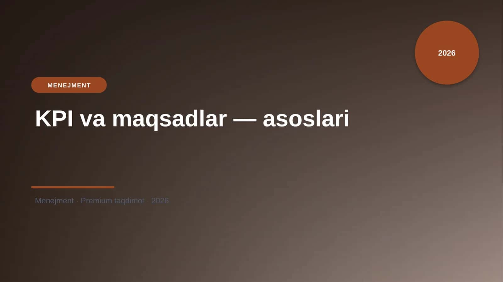 KPI va maqsadlar — asoslari 1