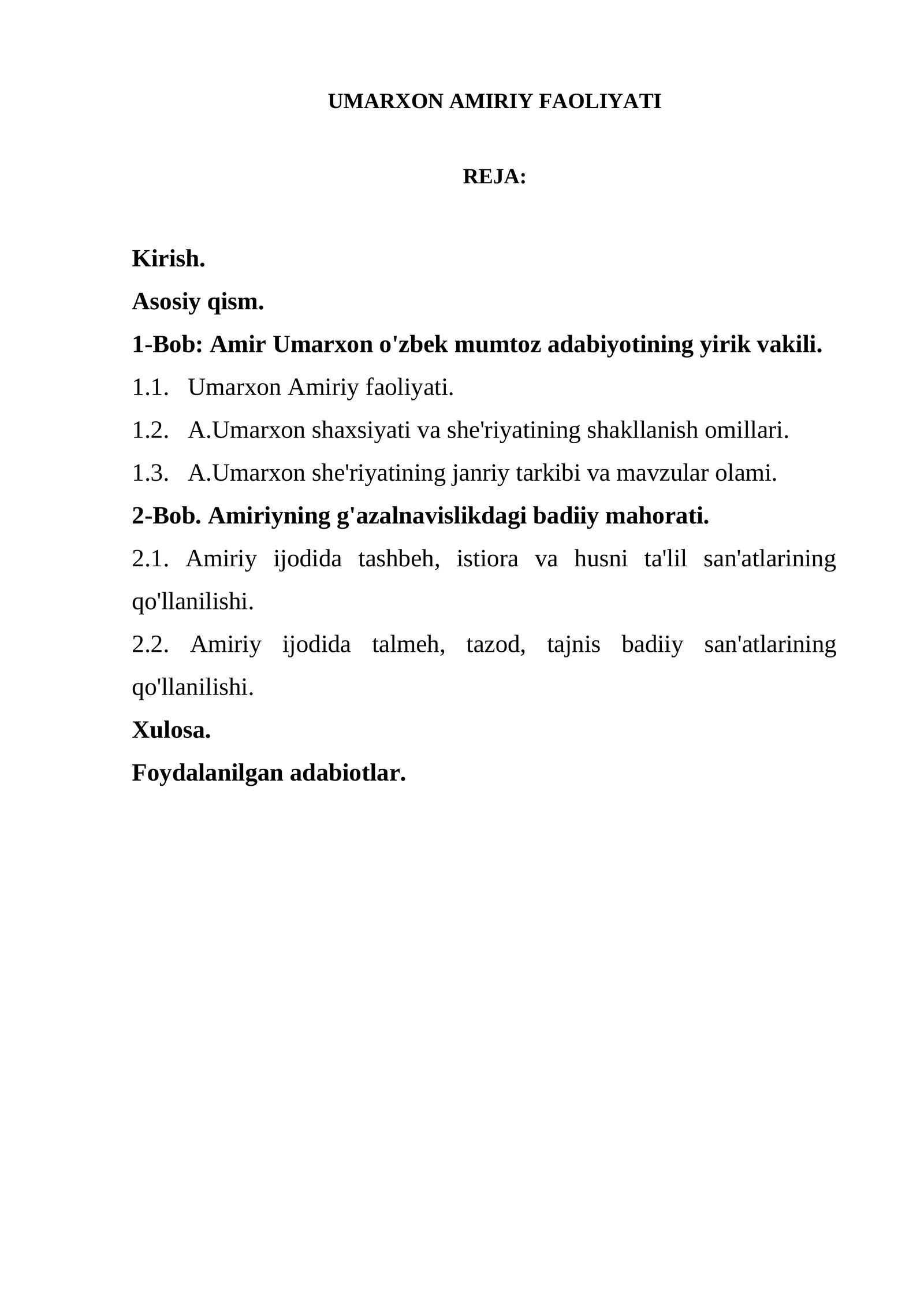 UMARXON AMIRIY FAOLIYATI 1