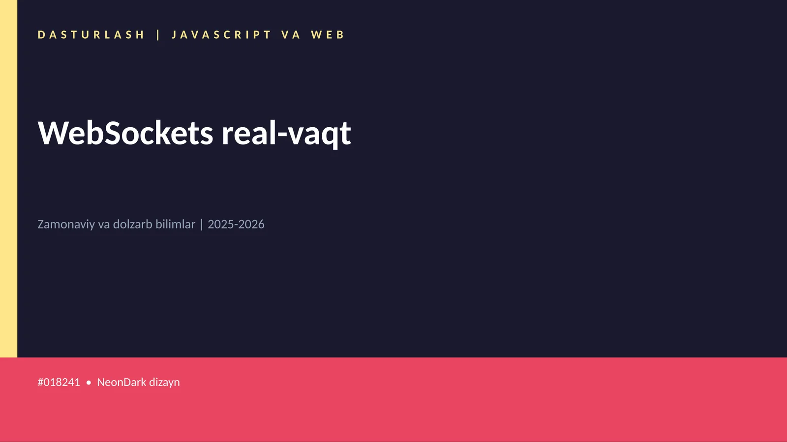 DASTURLASH | JAVASCRIPT VA WEB 1