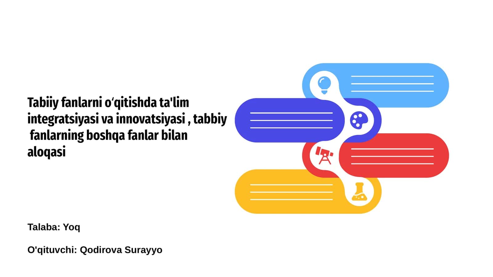 Tabiiy fanlarni oʻqitishda ta'lim integratsiyasi va innovatsiyasi 1