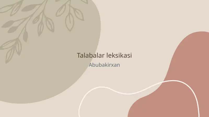 Talabalar leksikasi 1