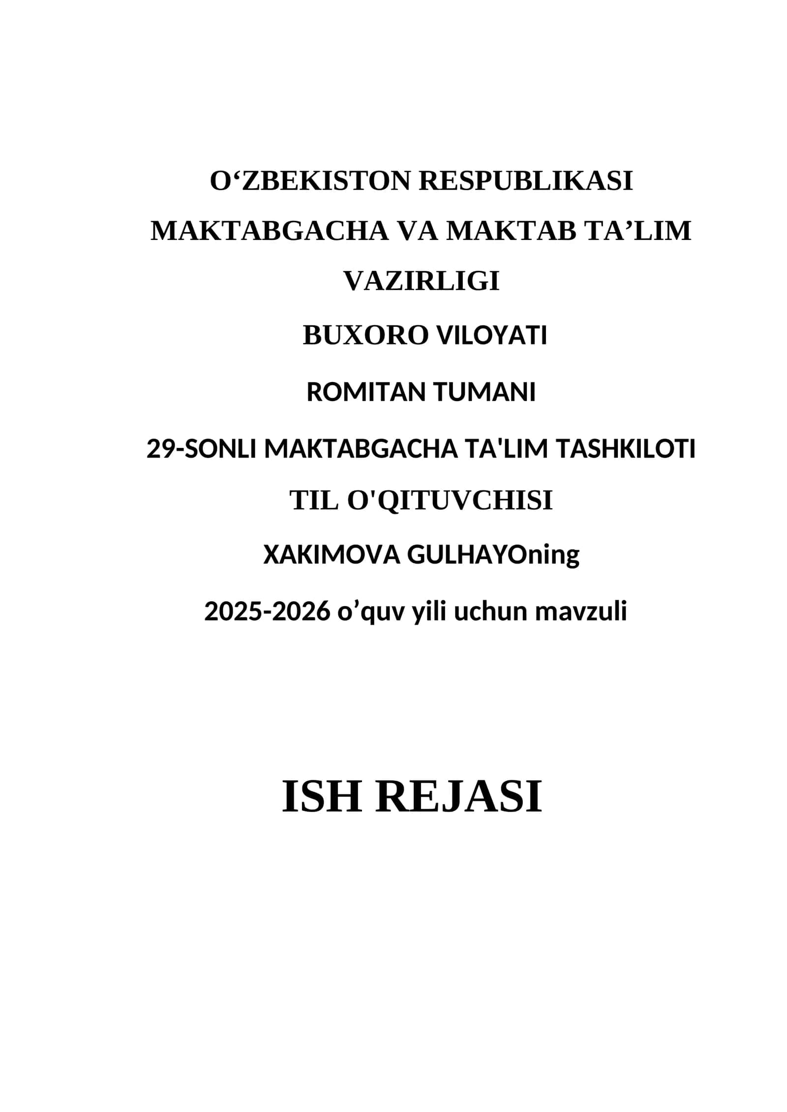 2025-2026 o’quv yili uchun mavzuli 1