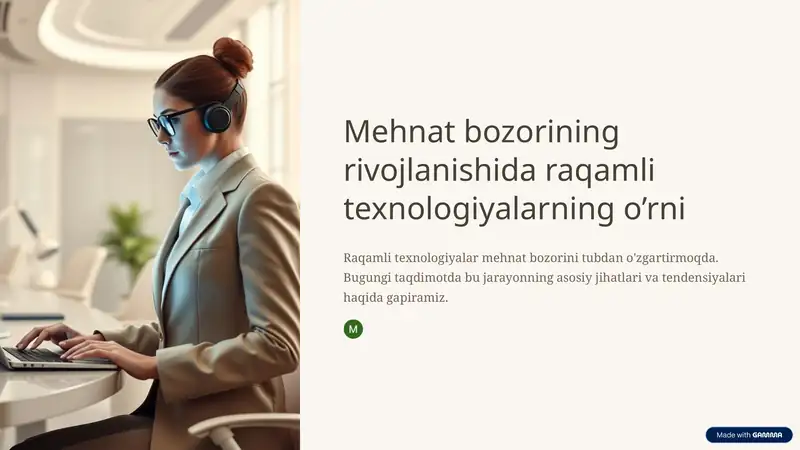 Mehnat bozorining rivojlanishida raqamli texnologiyalarning o’rni 1