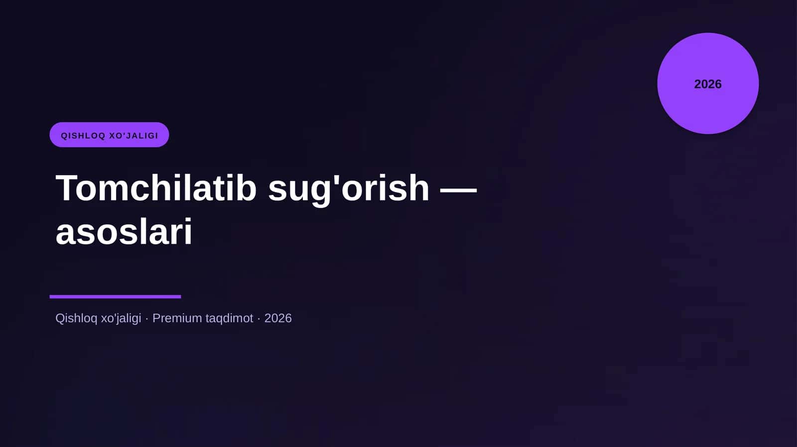 Tomchilatib sug'orish — asoslari 1