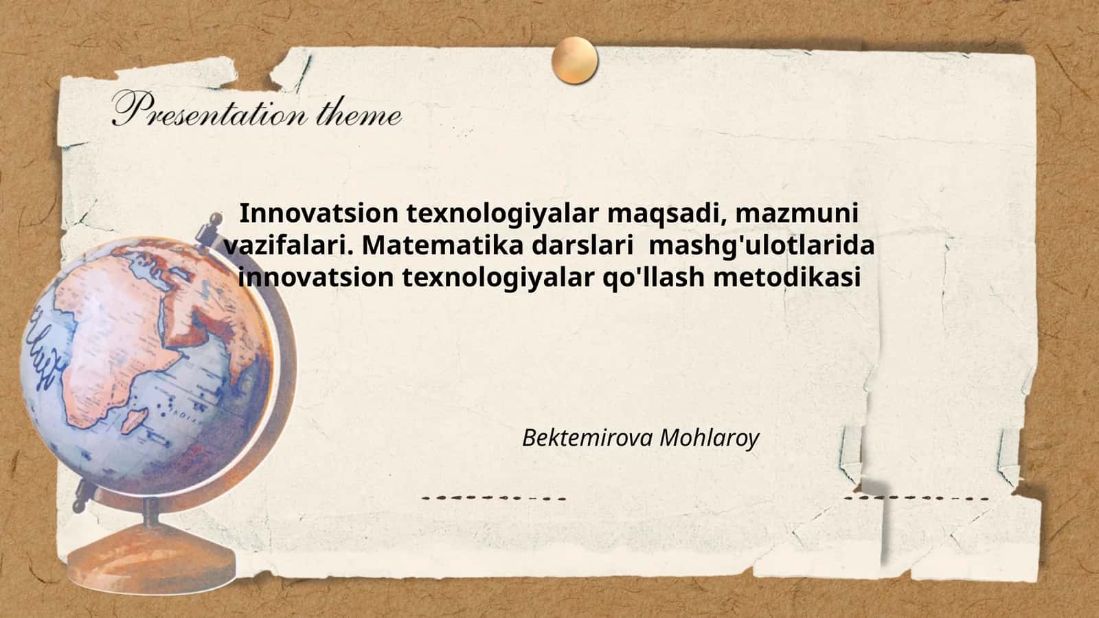 Innovatsion texnologiyalar maqsadi, mazmuni vazifalari 1