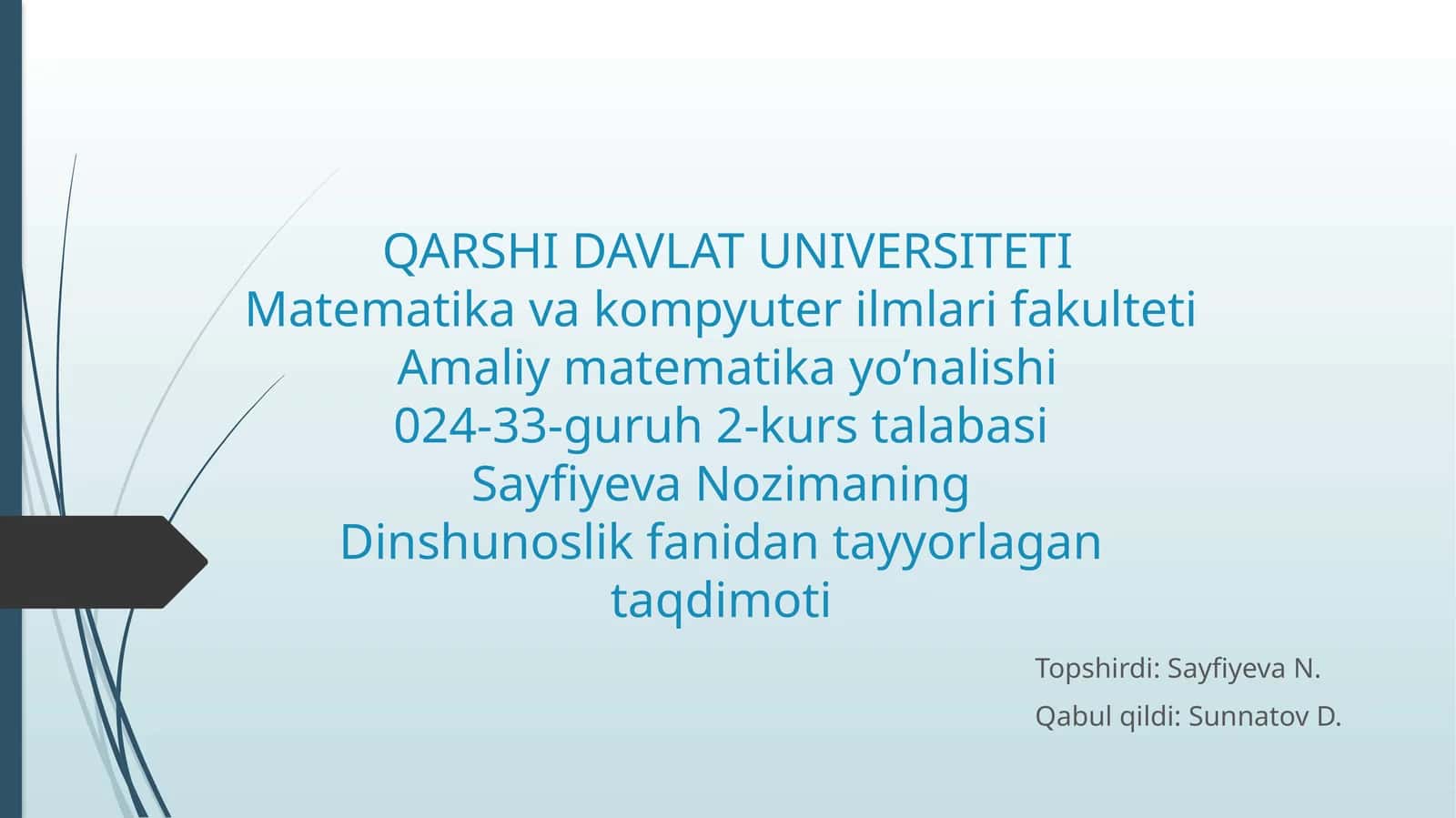 Shayx Muhammad Sodiq Muhammad Yusufning “Baxtiyor oila” asarida islom qadriyatlarining talqini 1