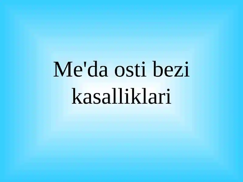 O‘tkir pankreatitni diagnostikasi va davolash