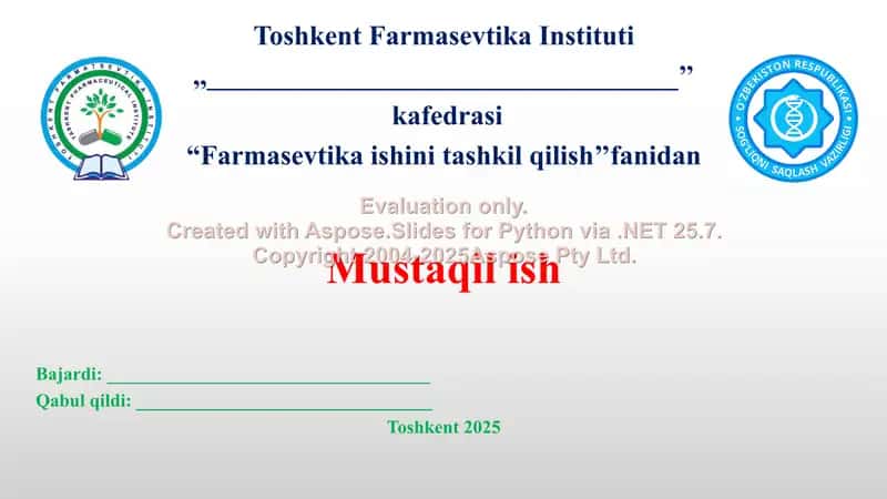 4. Mustaqil davolanish konsepsiya mohiyati va paydo bo’lishni iqtisodiy shart sharoitlari. Taqdimot, 12 bet. 1