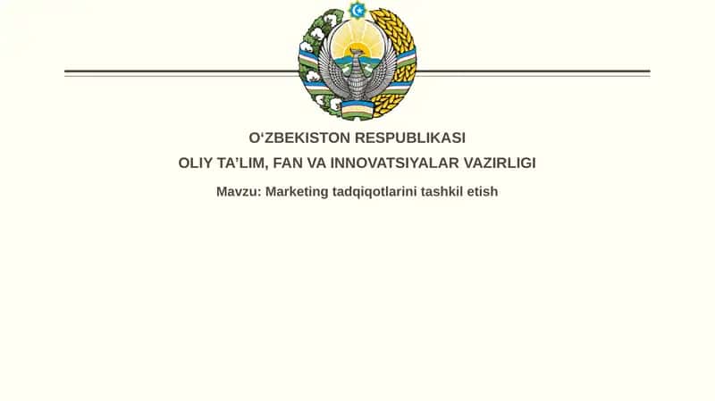 Marketing tadqiqotlari tashkilotish 1