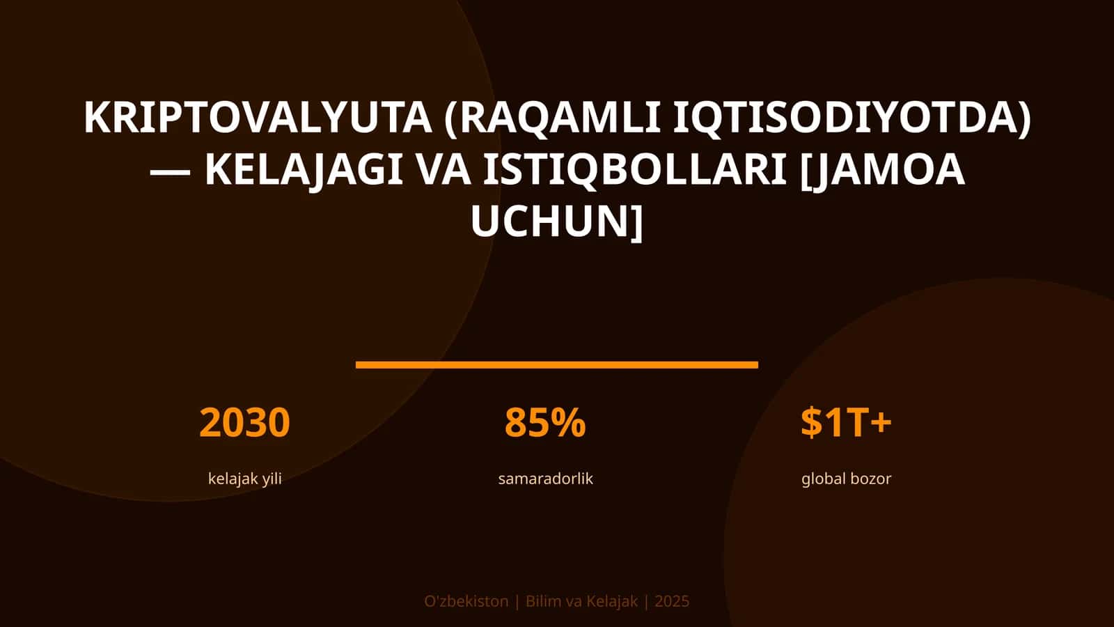 Kriptovalyuta (raqamli iqtisodiyotda) — kelajagi va istiqbollari [jamoa uchun] 1