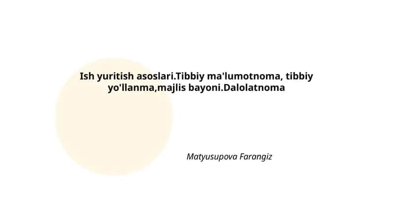 Ish yuritish asoslari 1