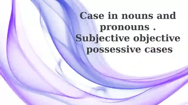 Case in nouns and pronouns. Subjective objective possessive cases
