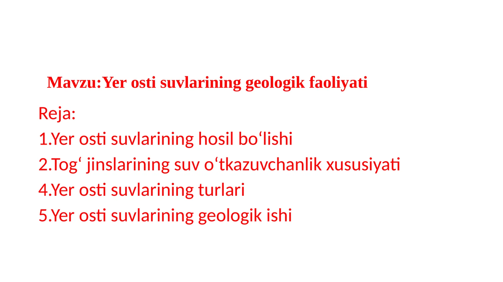 Yer osti suvlarining geologik faoliyati 1
