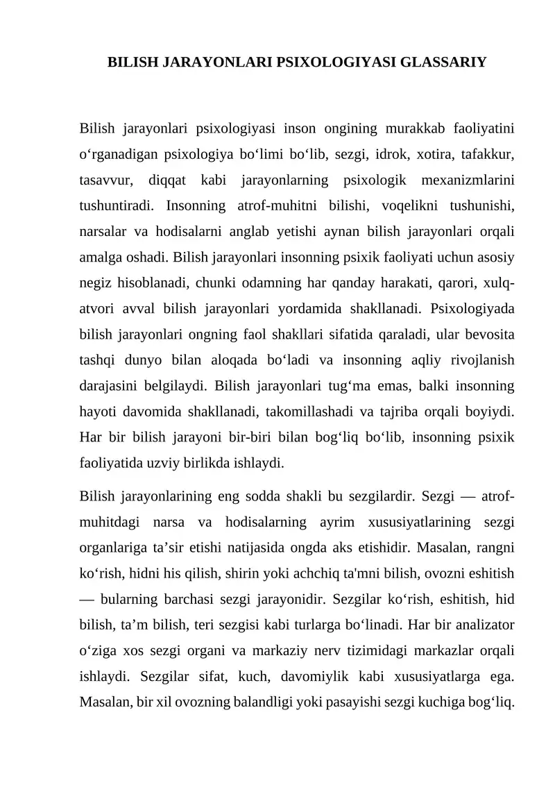 BILISH JARAYONLARI PSIXOLOGIYASI GLASSARIY 1