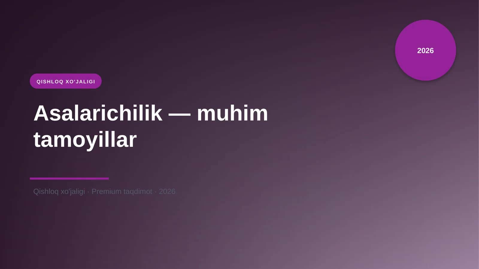 Asalarichilik — muhim tamoyillar 1