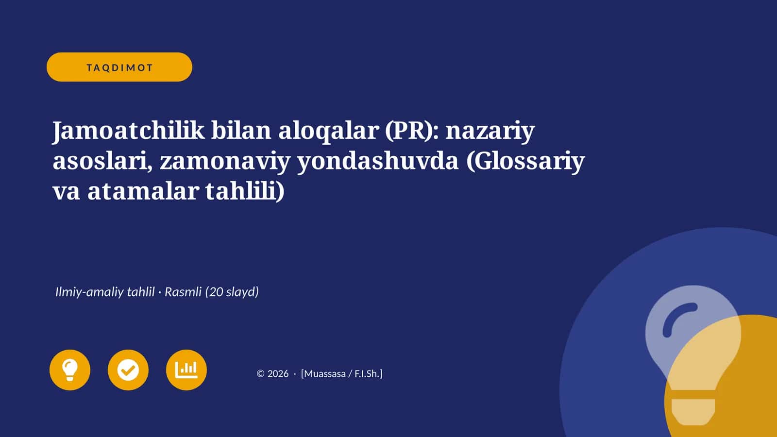 Jamoatchilik bilan aloqalar (PR): nazariy asoslari, zamonaviy yondashuvda (Glossariy va atamalar tahlili) 1