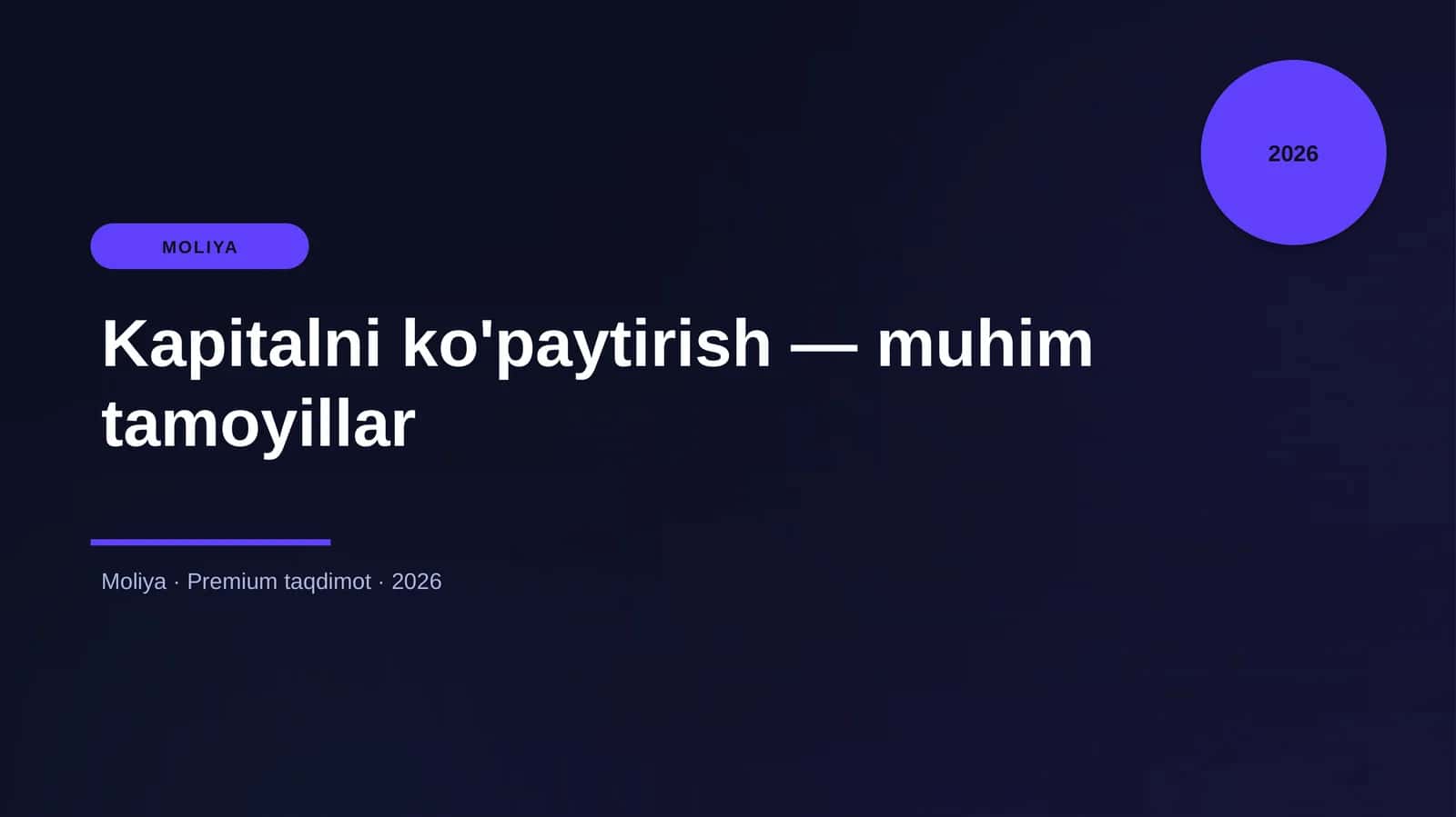 Kapitalni ko'paytirish — muhim tamoyillar 1
