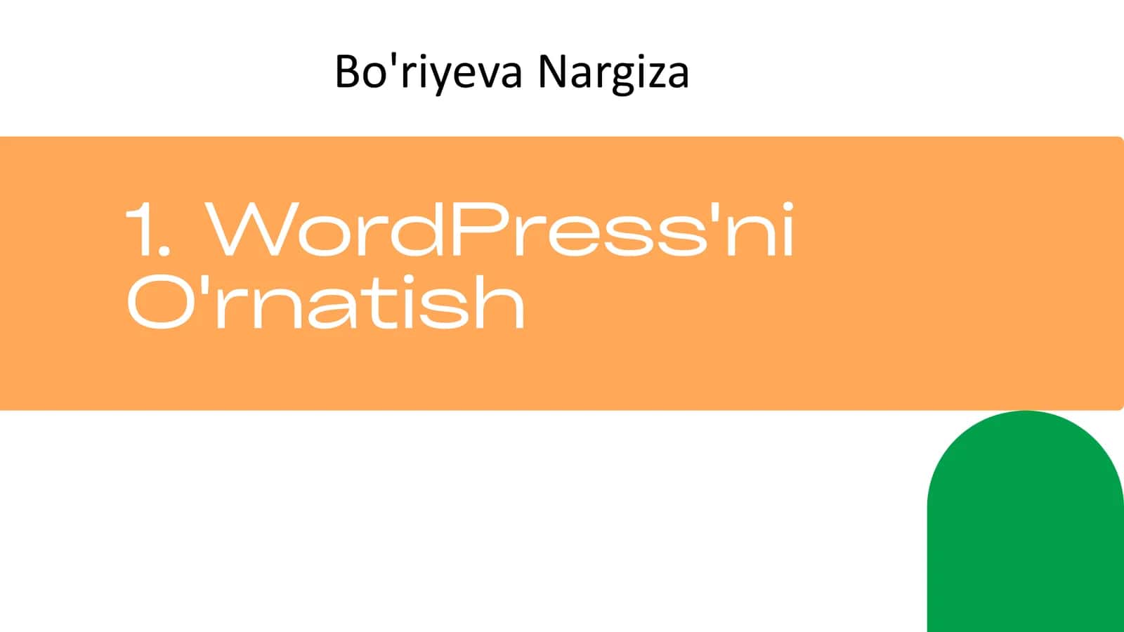 WordPress'ni O'rnatish 1