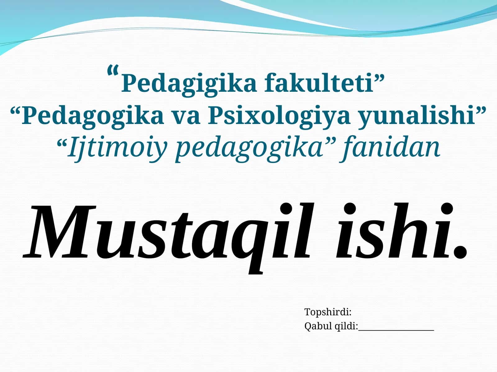 Ijtimoiy-pedagogik texnologiyalar 1