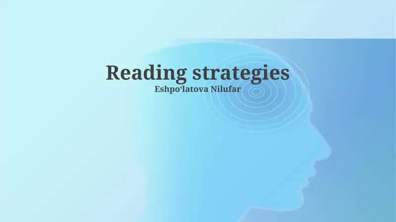 Reading strategies 1