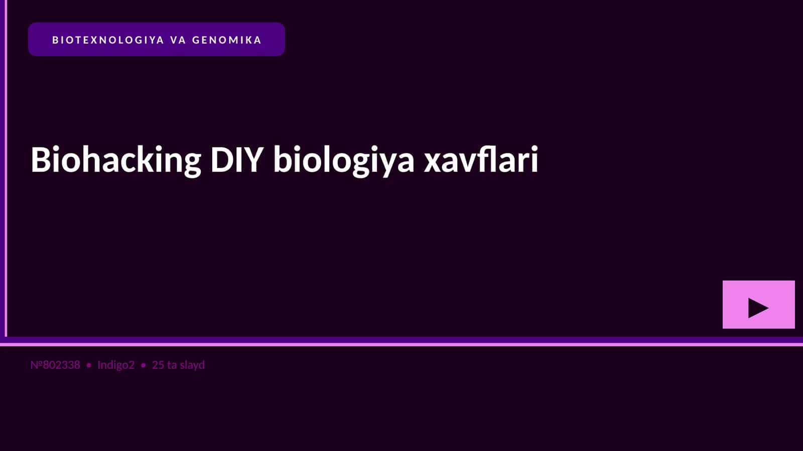 BIOTEXNOLOGIYA VA GENOMIKA 1