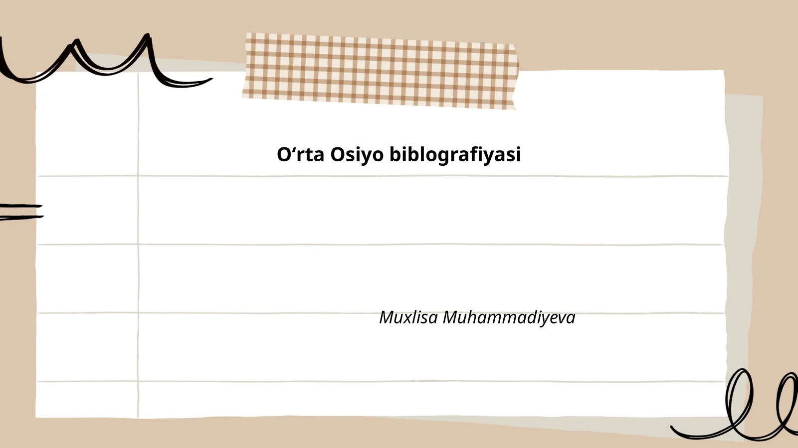 Oʻrta Osiyo biblografiyasi 1
