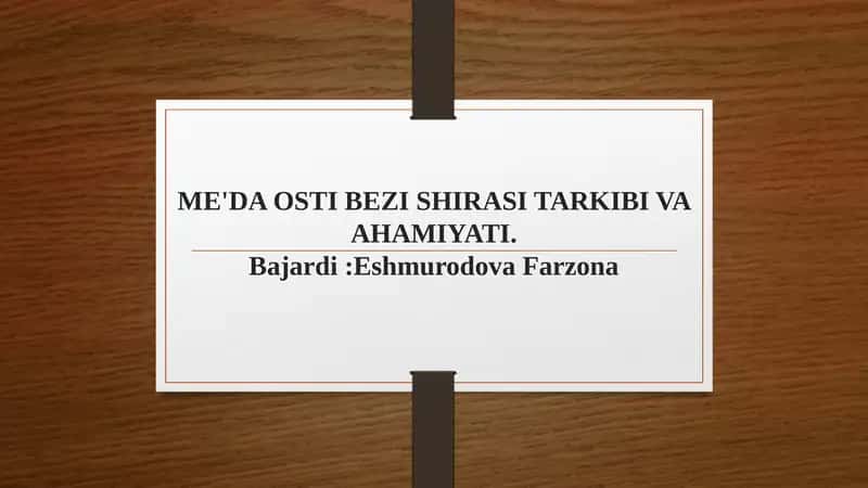 Oshqozon osti bezi shirasi tarkibi va ahamiyati 1