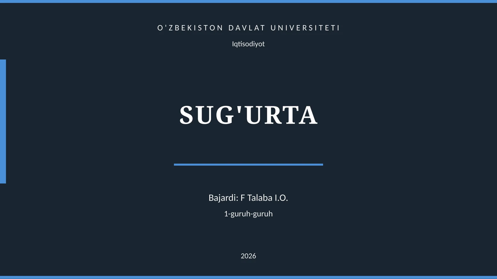 SUG'URTA 1