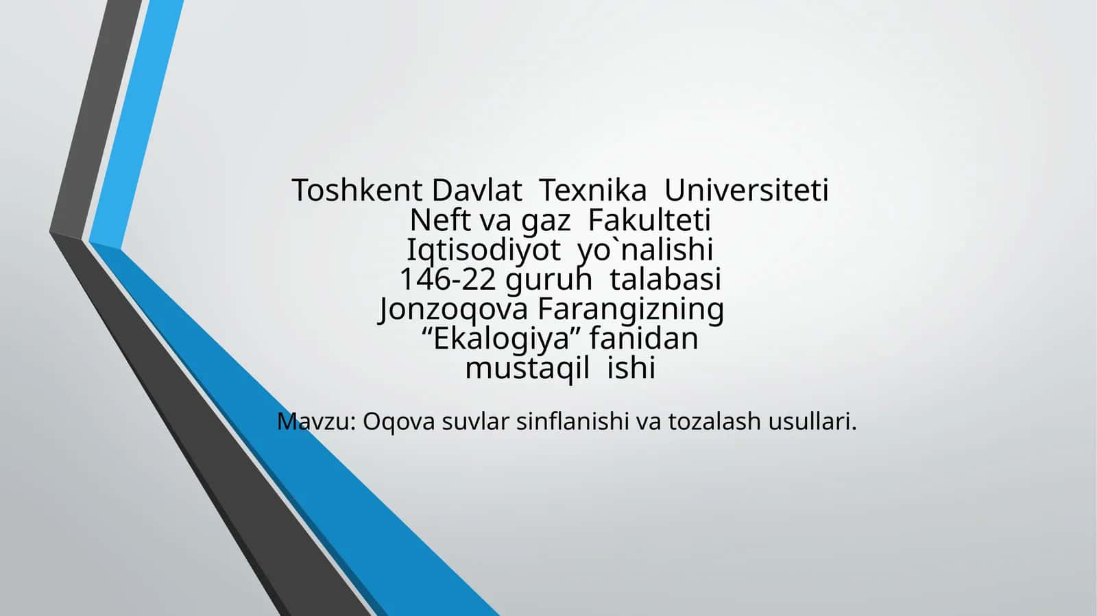 Ekologiya fanidan o'qish qo'llanma 1