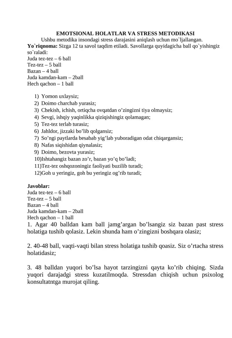 EMOTSIONAL HOLATLAR VA STRESS METODIKASI 1