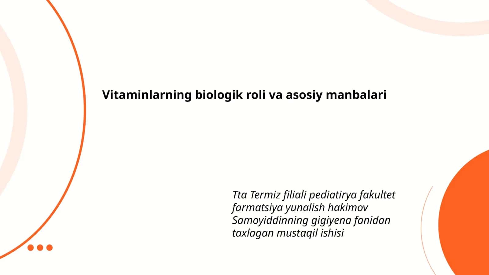 Vitaminlarning biologik roli va asosiy manbalari 1
