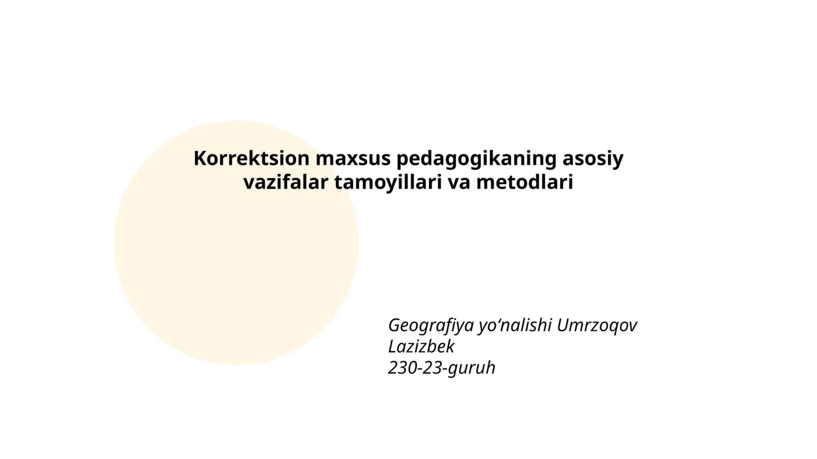 Korrektsion Maxsus Pedagogikaning Asosiy Vazifalar Tamoyillari va Metodlari 1