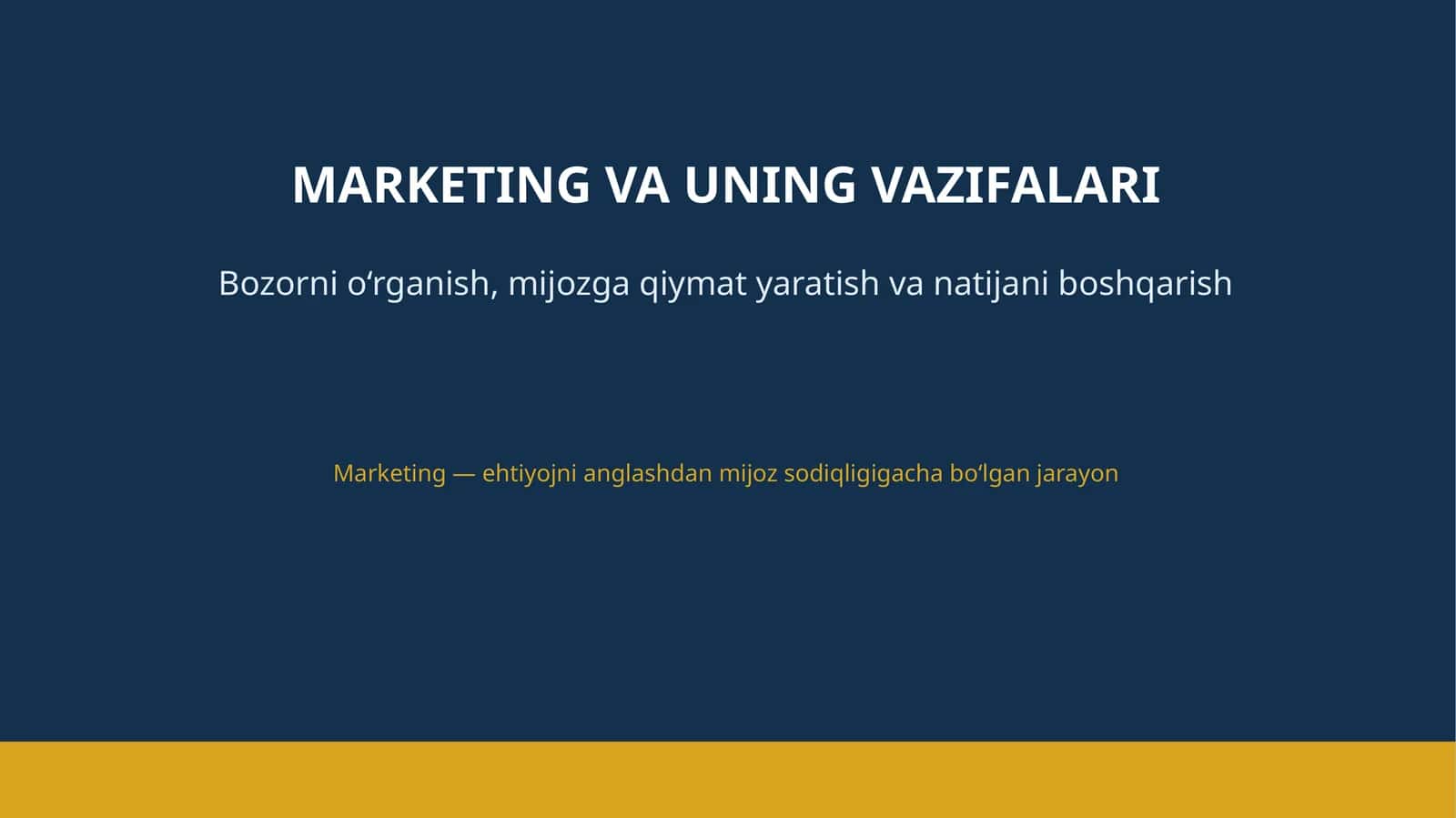 MARKETING VA UNING VAZIFALARI 1