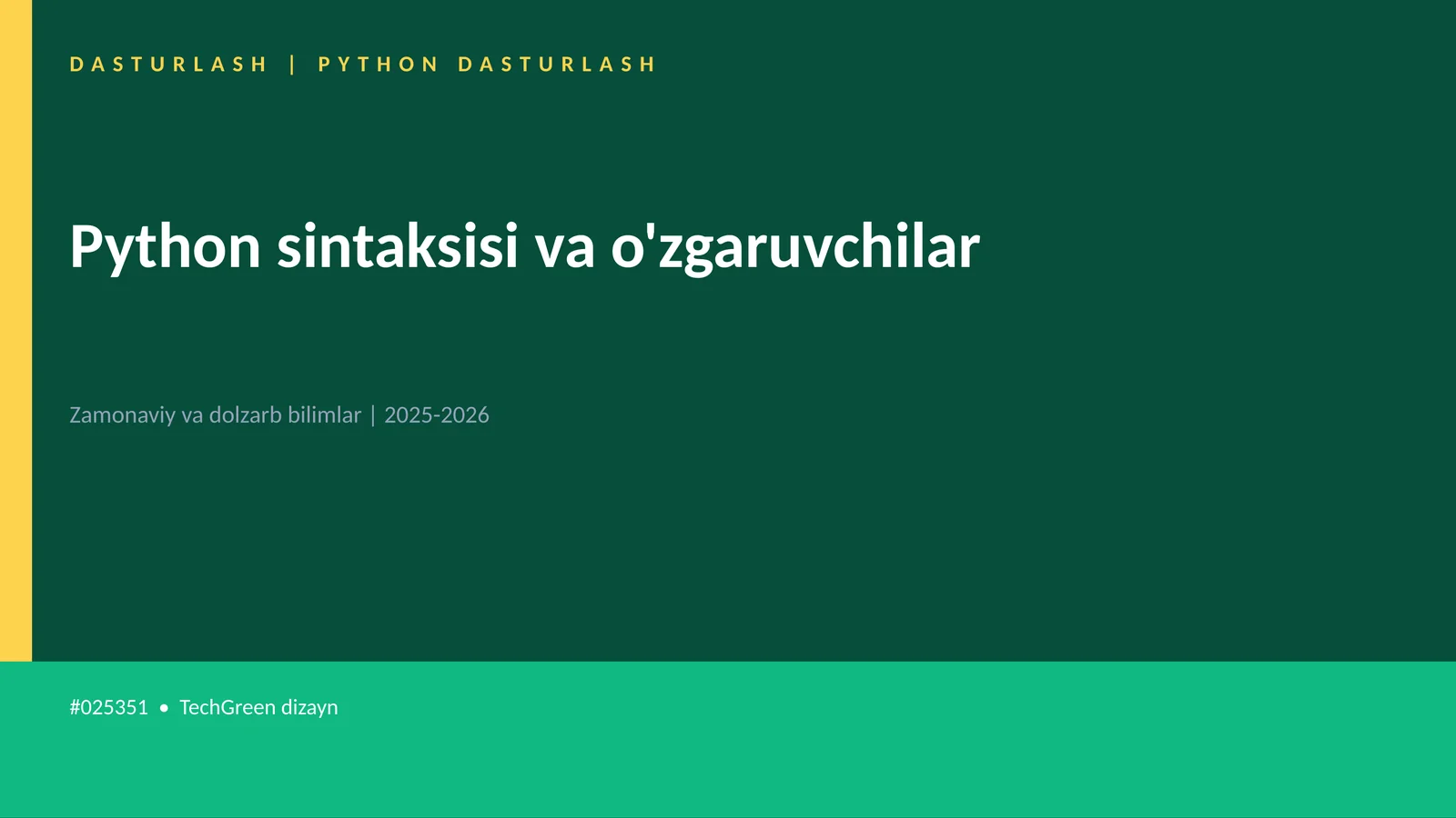 DASTURLASH | PYTHON DASTURLASH 1