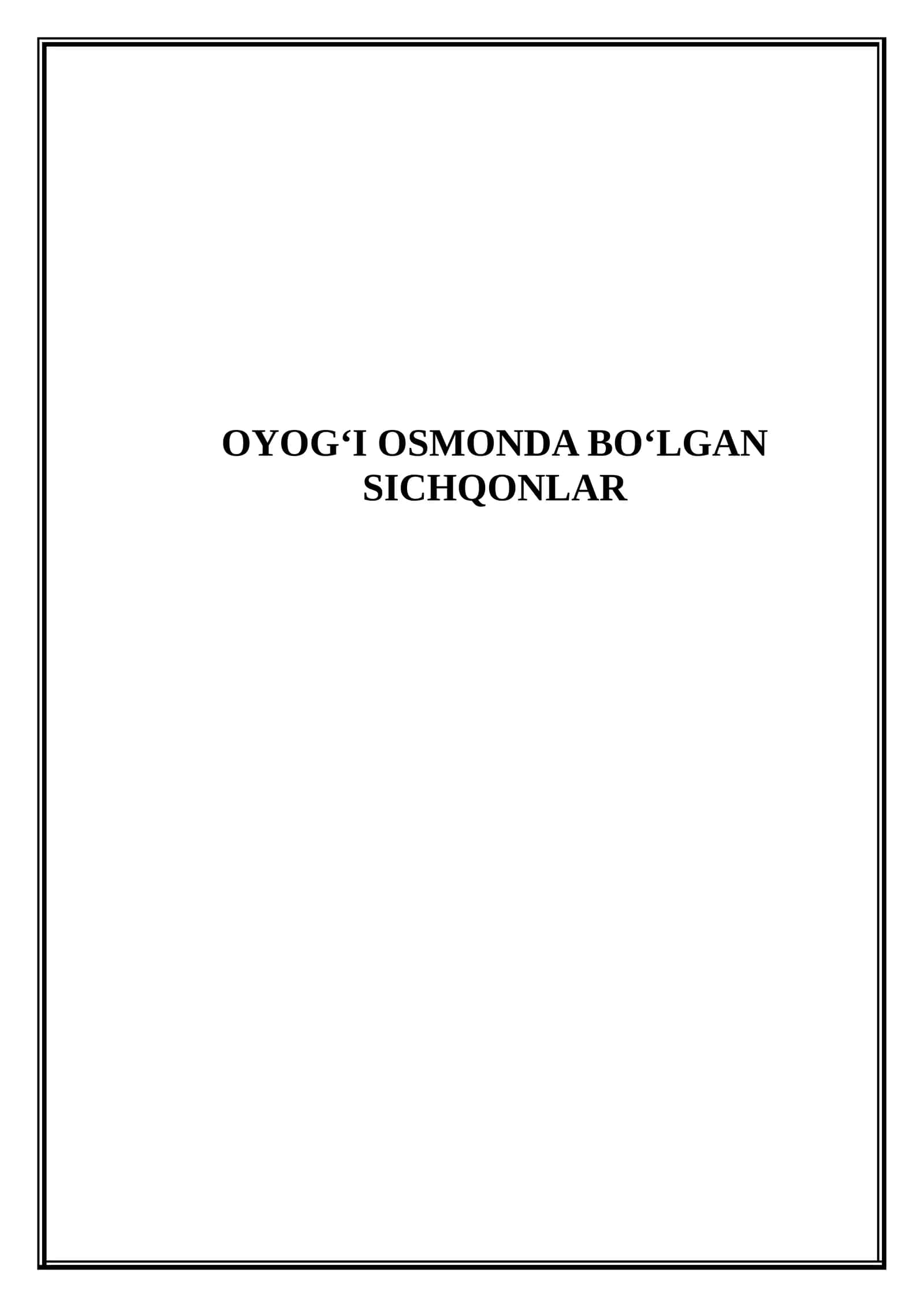 Oyog‘i osmonda bo‘lgan sichqonlar (Mikrodars Ishlanma) 1