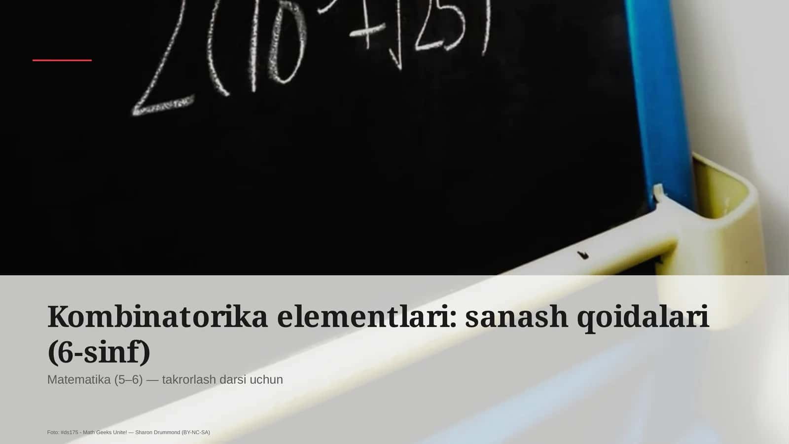 Kombinatorika elementlari: sanash qoidalari (6-sinf) 1