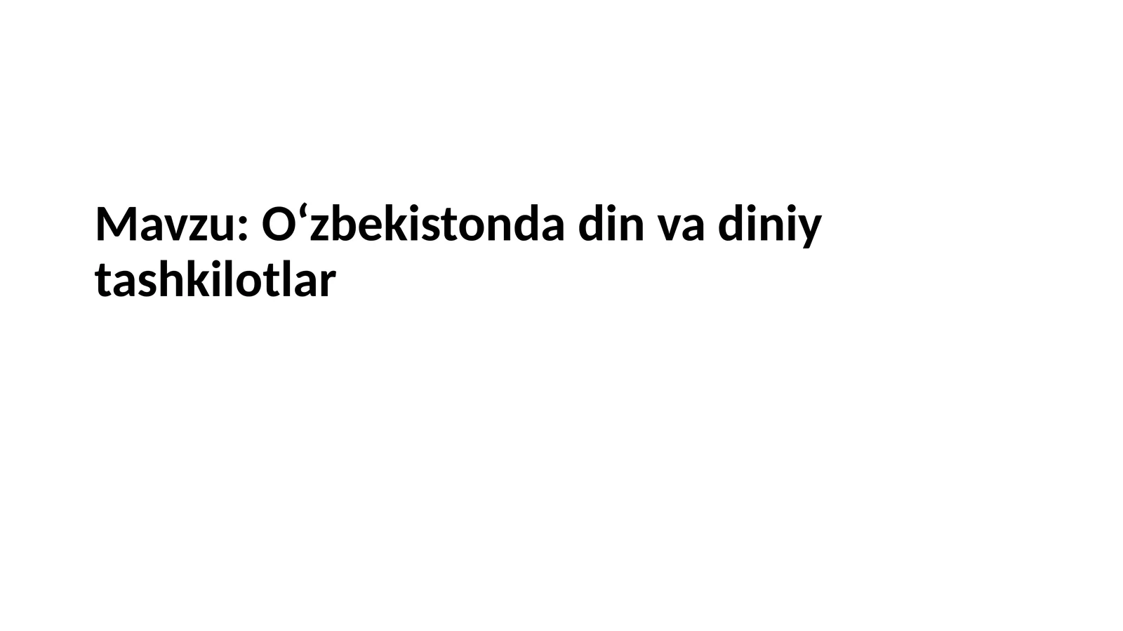 O‘zbekistonda din va diniy tashkilotlar 1