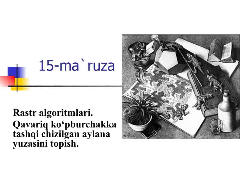Rastr algoritmlari. Qavariq ko‘pburchakka tashqi chizilgan aylana yuzasini topish. 1