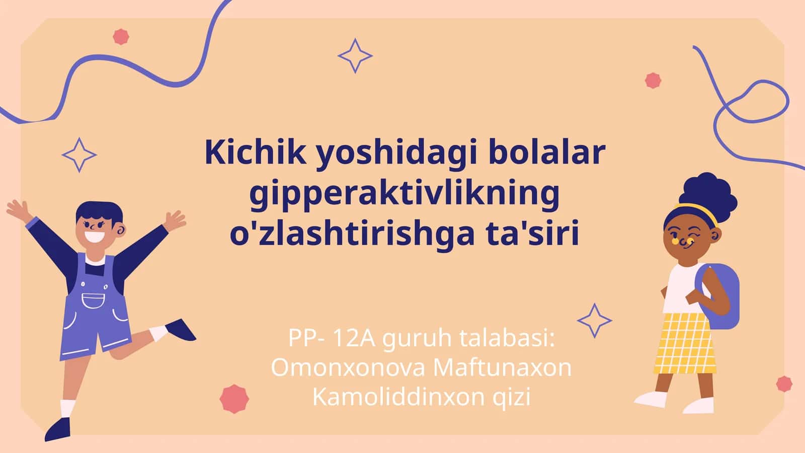 Kichik yoshidagi bolalar gipperaktivlikning o'zlashtirishga ta'siri 1