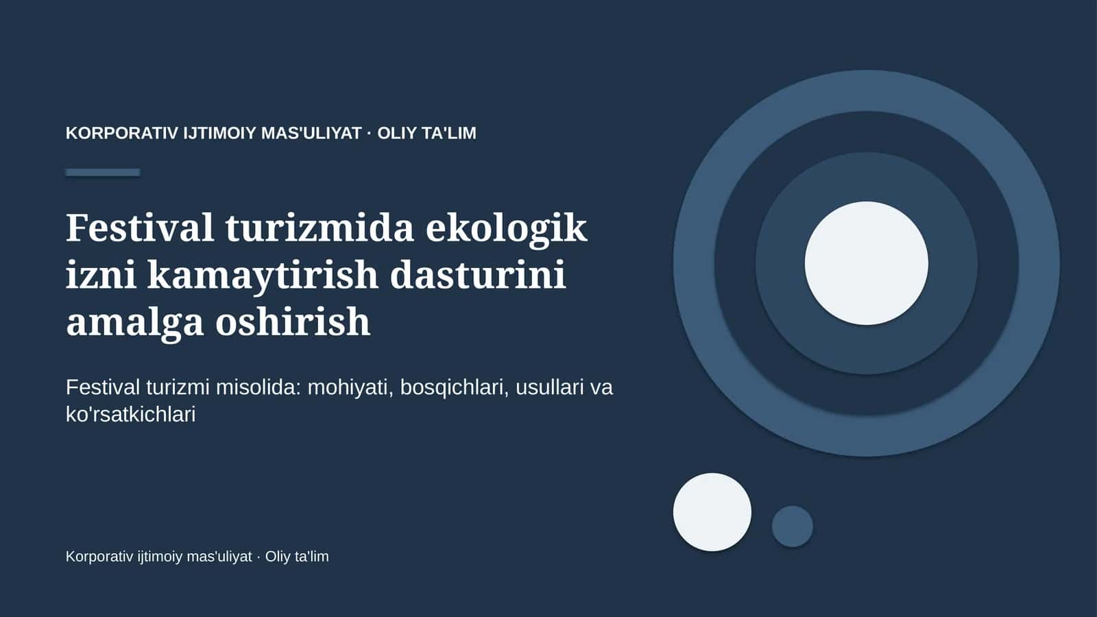 festival turizmida ekologik izni kamaytirish dasturini amalga oshirish 7462 1