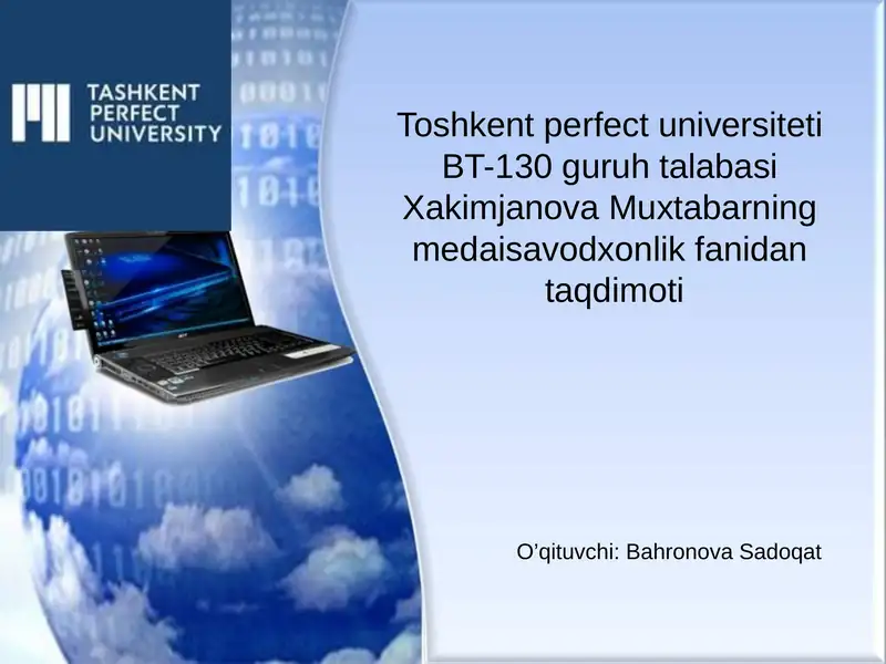 Multimedia daturlar. Multimedia yaratish 1