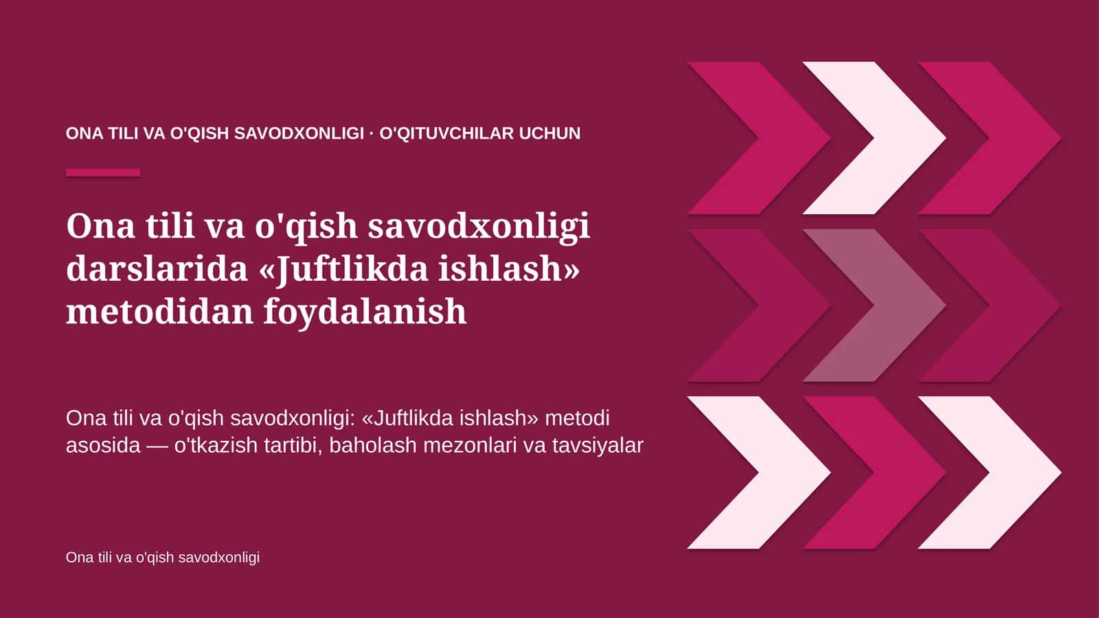 ona tili va o'qish savodxonligi darslarida juftlikda ishlash metodidan foydalanish 3543 1
