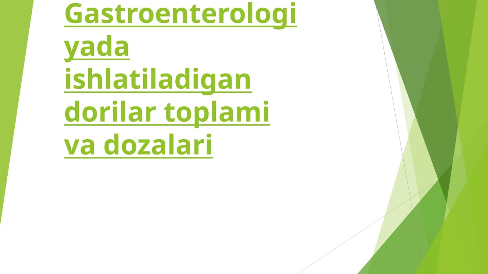 Gastroenterologiyada ishlatiladigan dorilar toplami va dozalari 1