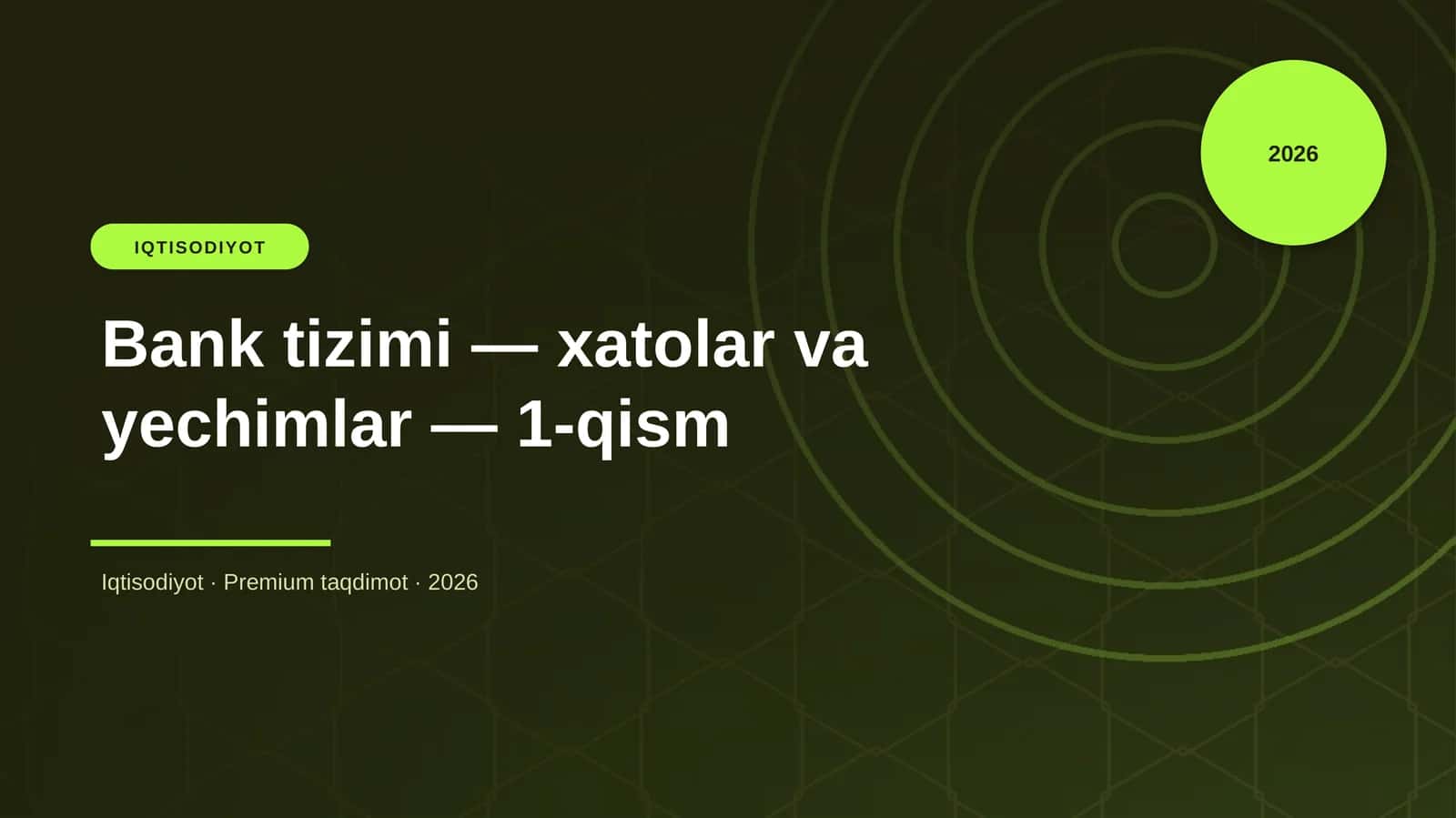 Bank tizimi — xatolar va yechimlar — 1-qism 1