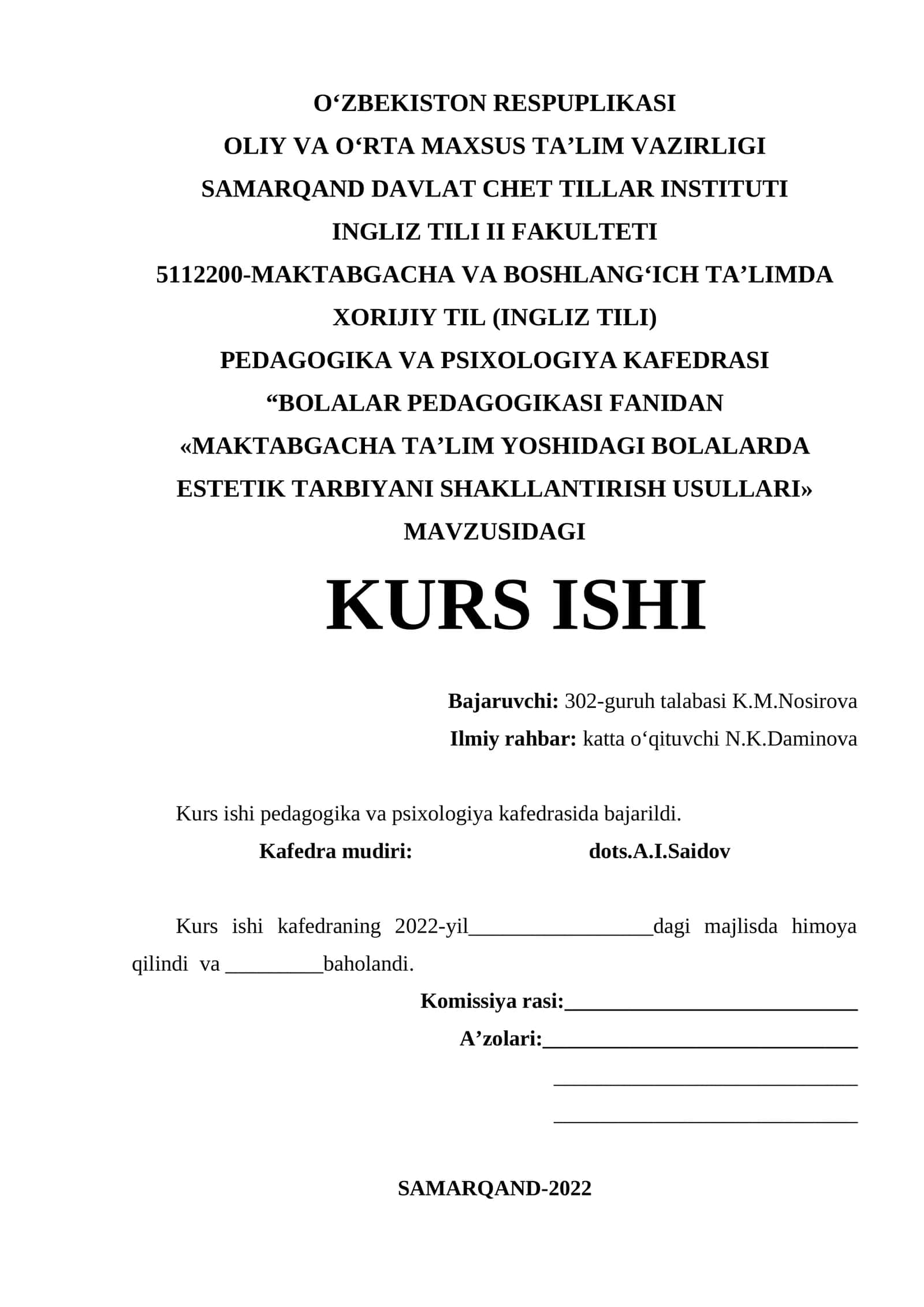 MAKTABGACHA TA'LIM YOSHIDAGI BOLALARDA ESTETIK TARBIYANI SHAKLLANTIRISH USULLARI 1