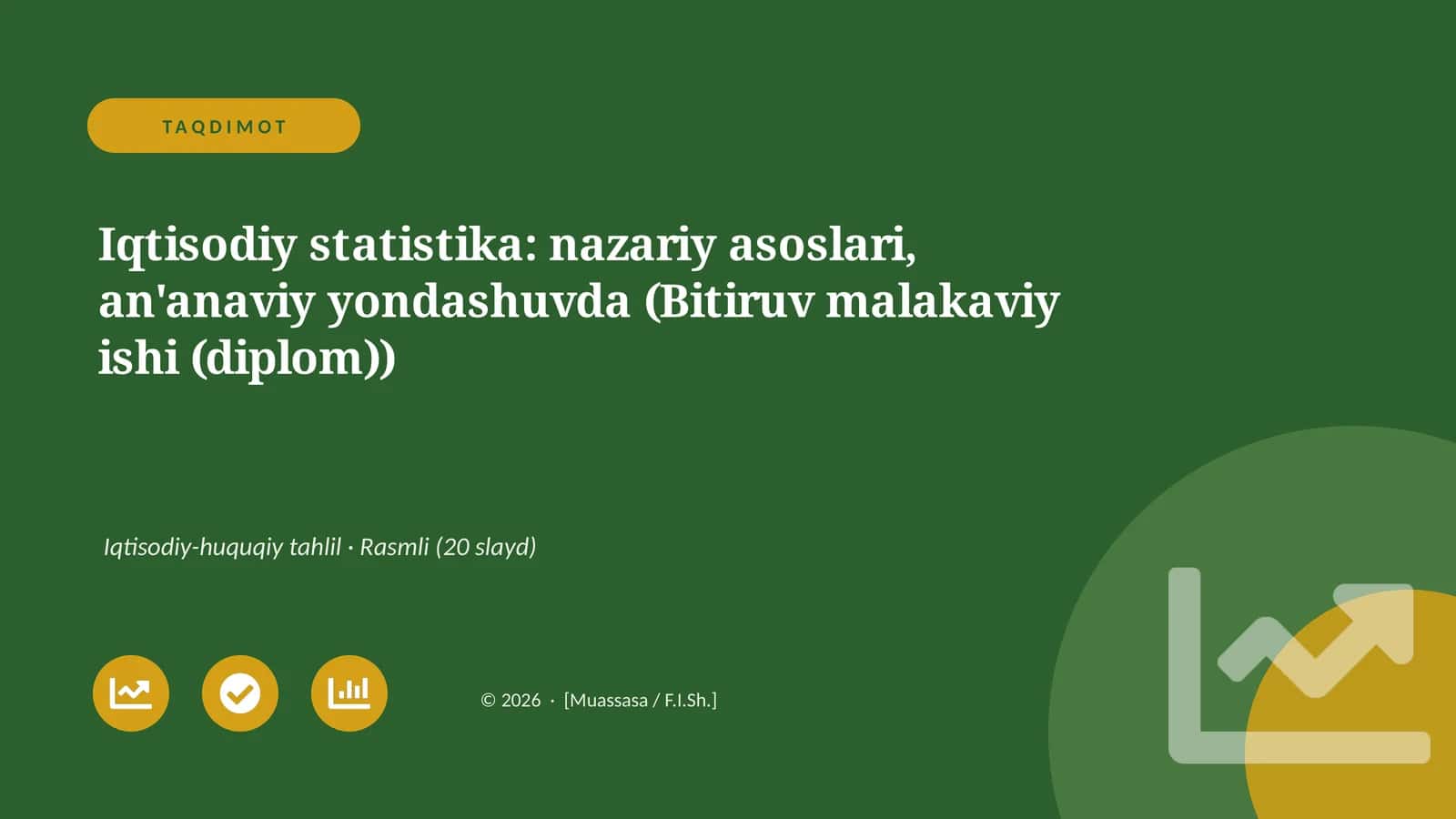 Iqtisodiy statistika: nazariy asoslari, an'anaviy yondashuvda (Bitiruv malakaviy ishi (diplom)) 1