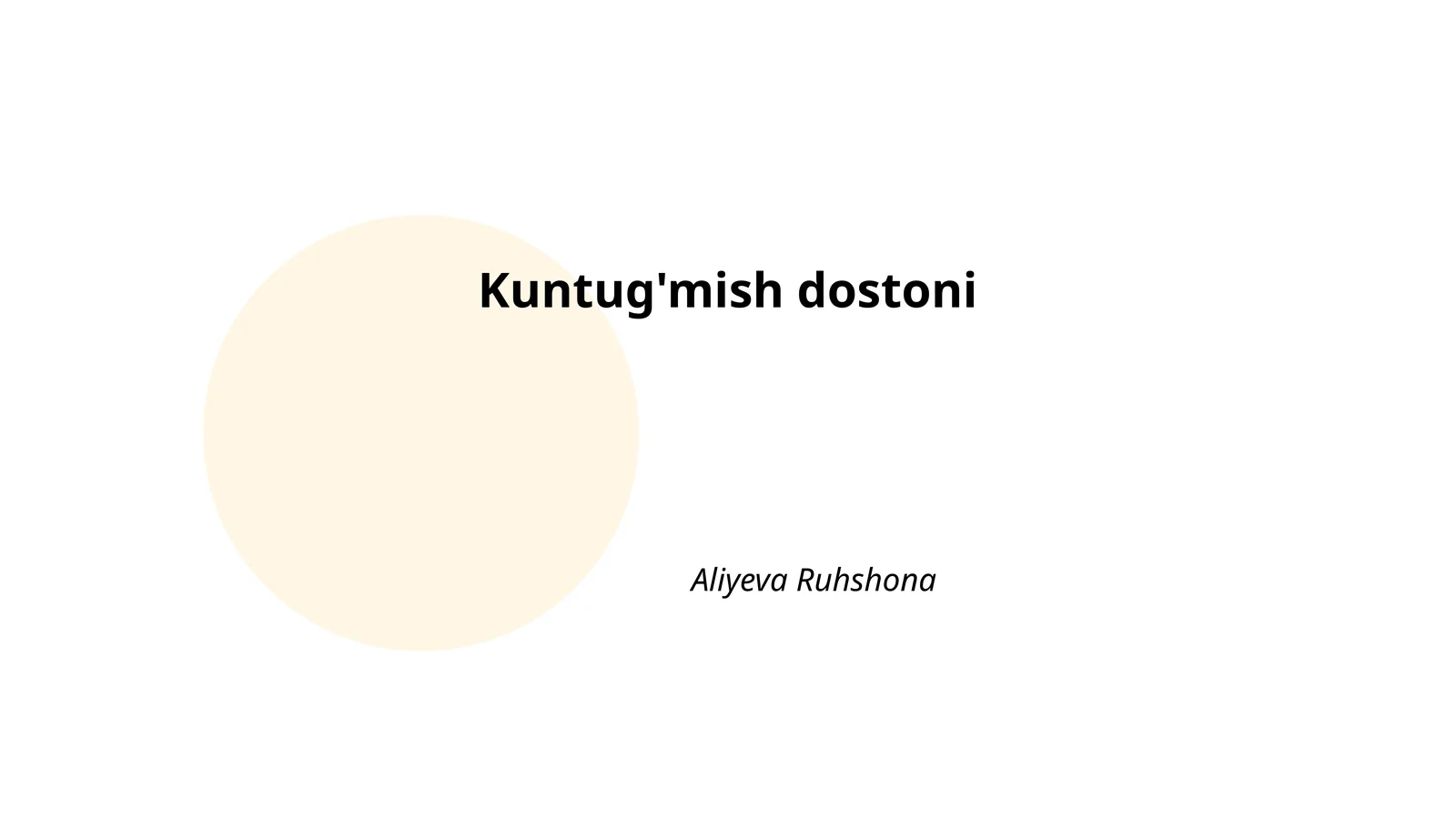 Kuntug'mish dostoni 1