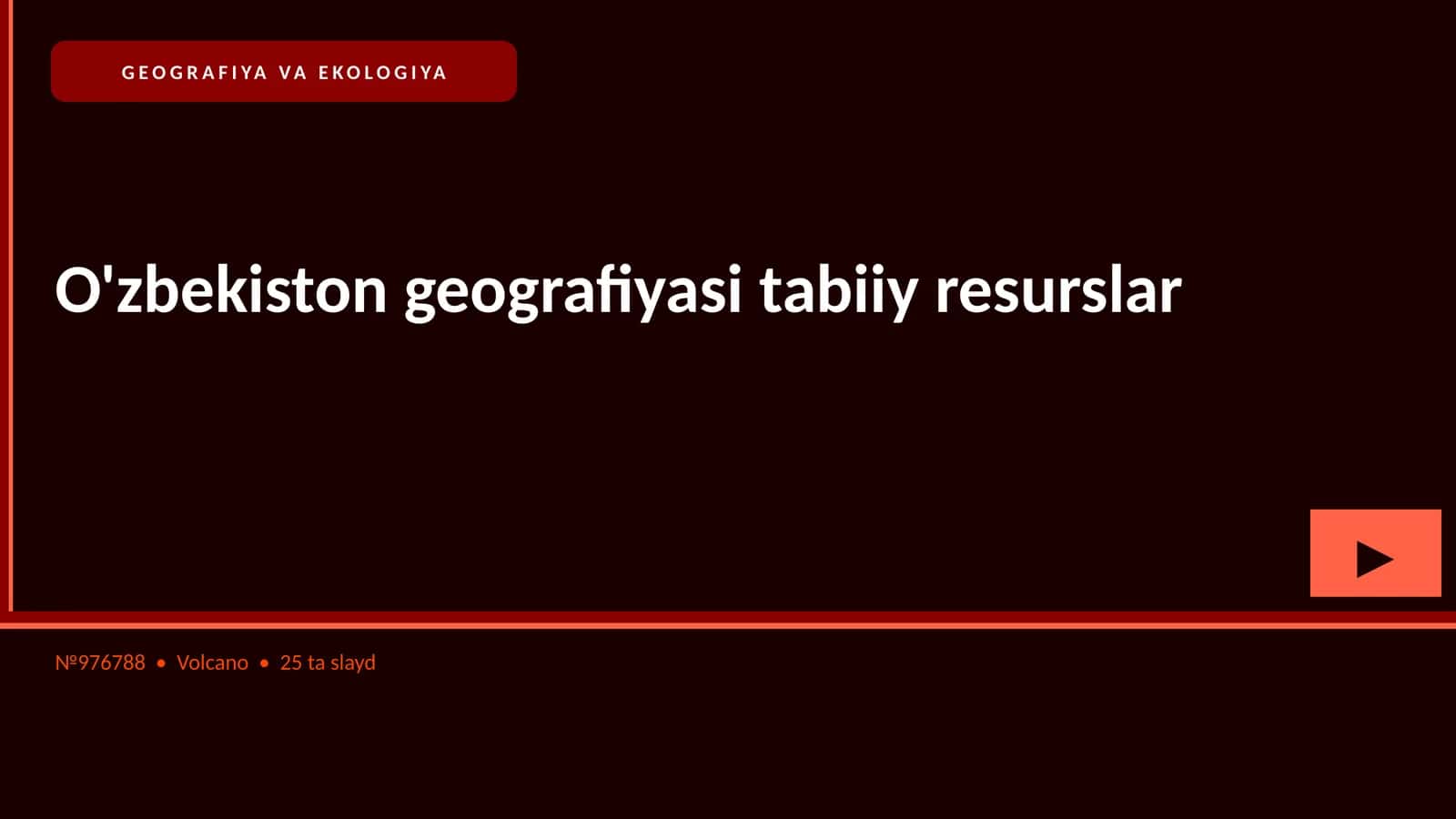 O'zbekiston geografiyasi tabiiy resurslar 1