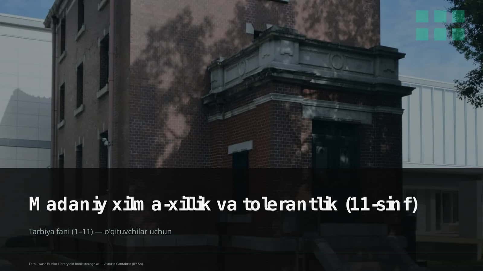 Madaniy xilma-xillik va tolerantlik (11-sinf) 1